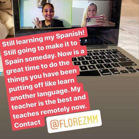 Online happy student.